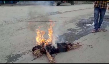 যোৰহাটৰ ৰাজ পথত চীনৰ প্ৰধানক  জ্বলালে হিন্দু যুৱ ছাত্ৰই