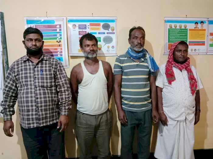 ডিফুত লকডাউন অমান্য কৰা চাৰিজনক আটক