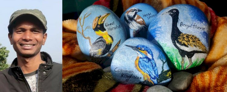 লক ডাউনৰ ধুসৰতাৰ মাজত  শিলত ছবি আঁকিছে নিৰঞ্জন নায়কে : ইউনিচেফও প্ৰশংসা কৰিছে নিৰঞ্জনৰ শিল্প কৰ্মক  :