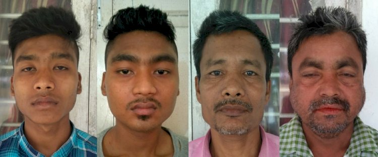 গোলাঘাটৰ টৰফাট আহোম  গাওঁত বন  বিভাগৰ  অভিযান :  নাহৰফুটুকী বাঘ হত্যাত জড়িত চাৰিজনক আটক :