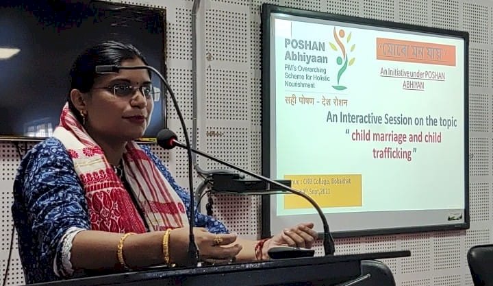 বোকাখাতত পোষণ মাহৰ বিভিন্ন কাৰ্যসুচী :  বাল্য বিবাহৰ বিৰুদ্ধে মহাবিদ্যালয়ত সজাগতা সভা :