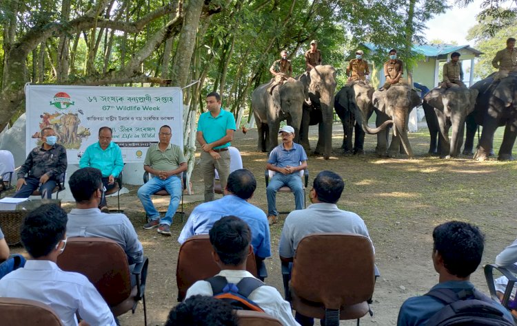 কাজিৰঙাত বন্যপ্ৰাণী সপ্তাহৰ উদ্বোধনী অনুষ্ঠান  : হস্তী দিৱস পালন :  মানাহলৈ বাঘ ৰথৰ যাত্ৰা  :