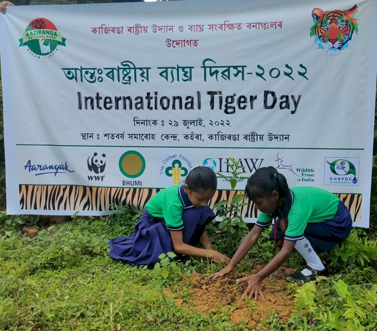 কাজিৰঙা ৰাষ্ট্ৰীয় উদ্যানতোও আন্ত: ৰাষ্ট্ৰীয় ব্যাঘ্ৰ দিৱস উদযাপন : স্থানীয় ১৮ গৰাকী লোকক ক্ষতিপুৰণ আৰু ৩৯ গৰাকী বন কৰ্মীক সম্বৰ্ধনা  :