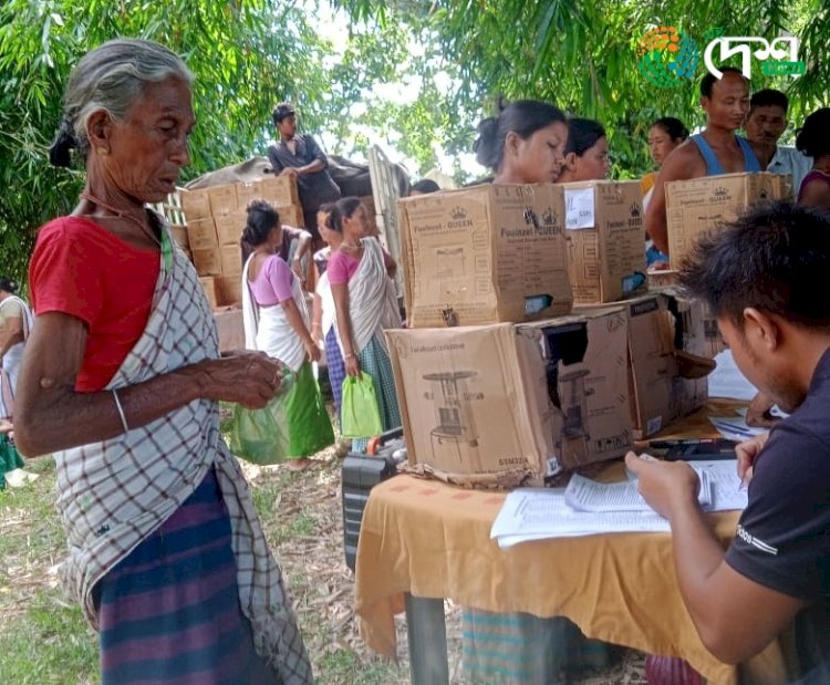 চি কুৱেষ্ট ফাউণ্ডেচনৰ উদ্যোগত কাজিৰঙাৰ বৰবিল মিচিং গাওঁত ইন্ধনৰহিত চৌকাৰ বিতৰণ  :
