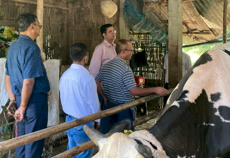 গোলাঘাটত ৰাজ্য চৰকাৰৰ পশুপালন আৰু পশু চিকিৎসা বিভাগৰ প্ৰধান সচিব মনিষ ঠাকুৰ : জিলাৰ বিভাগীয় বিষয়াৰে পৰ্যালোচনা বৈঠক  : ক্ষেত্ৰ পৰিদৰ্শন :