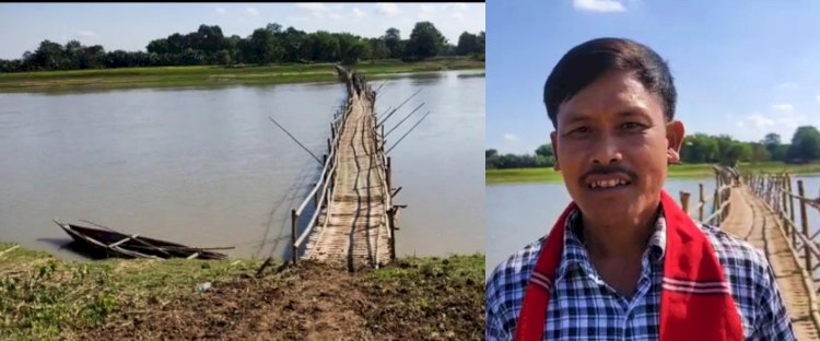 বোকাখাতৰ ঐতিহ্যমণ্ডিত নিকৰিঘাটৰ ধনশিৰি নদীৰ ওপৰত  বাঁহৰ দলং : গাঁঠিৰ ধন ভাঙি বাঁহৰ দলং সাঁজি অসাধ্য সাধিলে পদ্ম মেধিয়ে  : জনকল্যানৰ অপুৰ্ব নিদৰ্শন  :