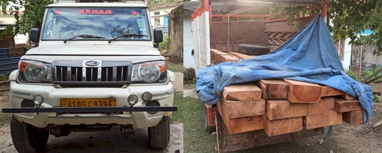 বোকাখাতত চোৰাং কাঠ সহ এখন ডি আই গাড়ী আৰু দুজনক আটক  :