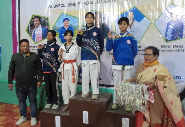 প্ৰথম সদৌ অসম চিলড্ৰেন টাইকোৱাণ্ডো প্ৰতিযোগিতাত বোকাখাত জিলা টাইকোৱাণ্ডোৰ খেলুৱৈৰ সফলতা :